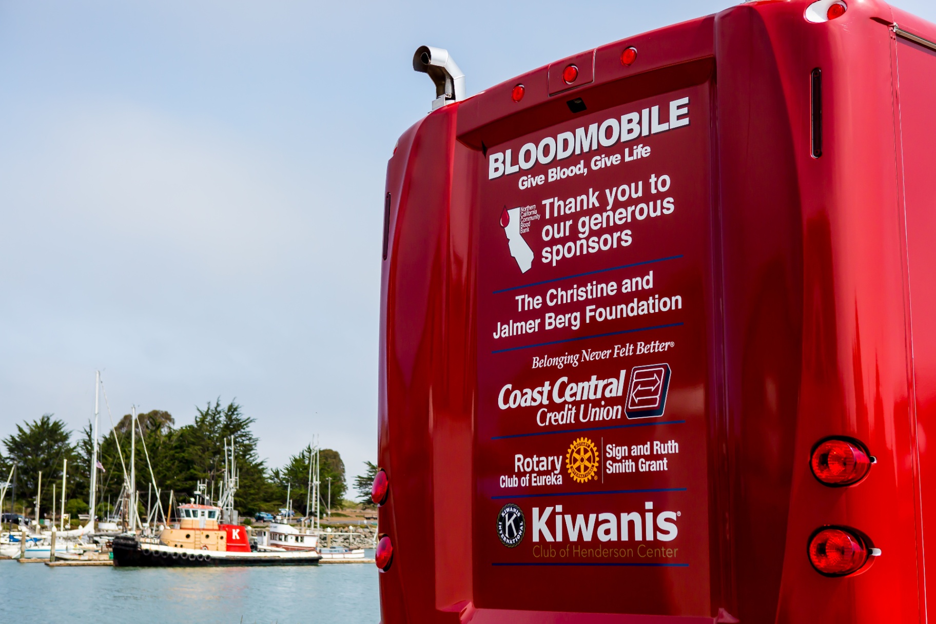 Local donors and staff at a Northern California Community Blood Bank community drive