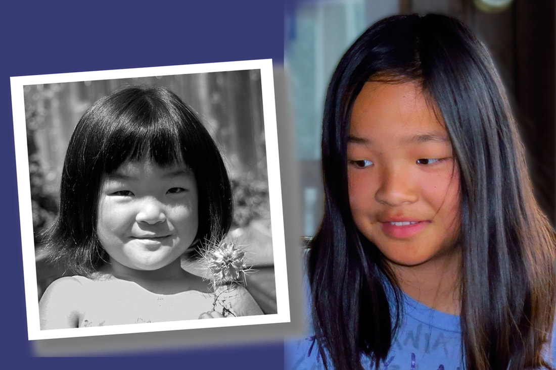 Molly as a child and as a young adult